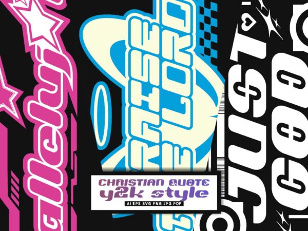 Y2k christian t-shirt designs bundle, streetwear bundle. 2000s y2k graphic tshirts vector