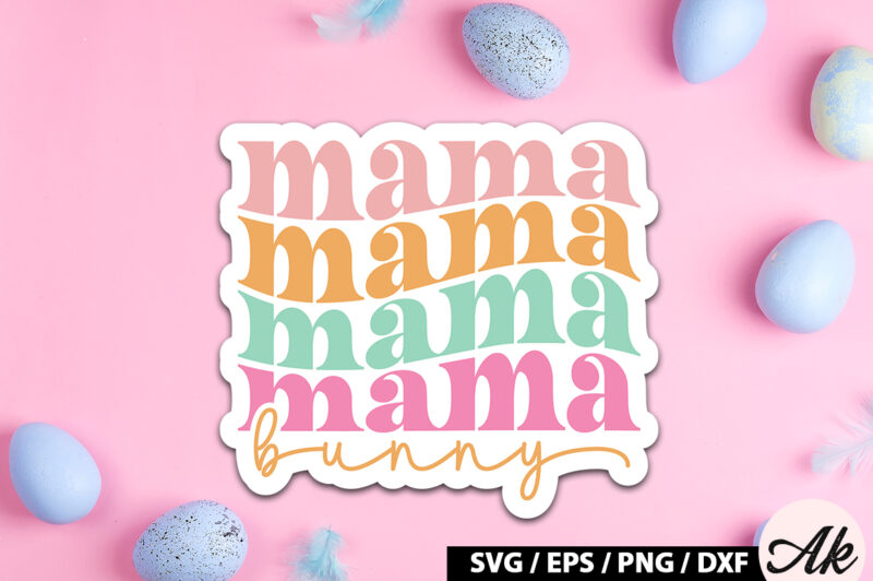 Mama bunny Retro Sticker
