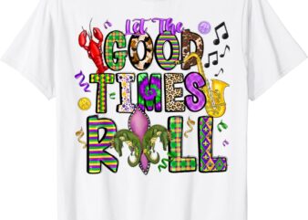 Mardi Gras Let The Good Times Roll Alligator Fleur De Lis T-Shirt