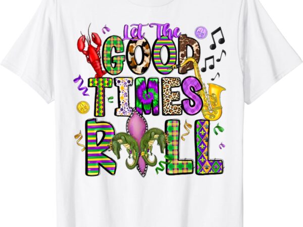 Mardi gras let the good times roll alligator fleur de lis t-shirt