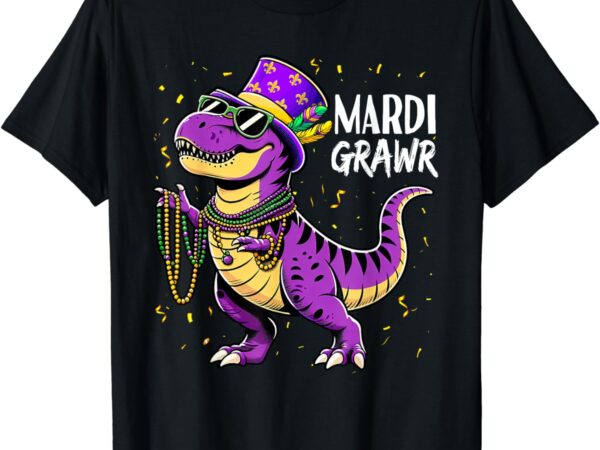 Mardi gras shirts for kids mardi grawr t rex dinosaur boys t-shirt
