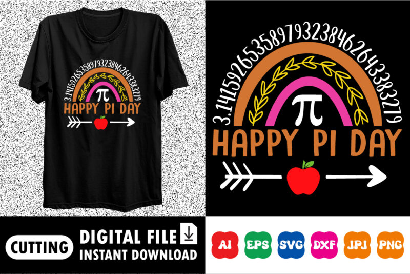 Happy pi day shirt design print templet