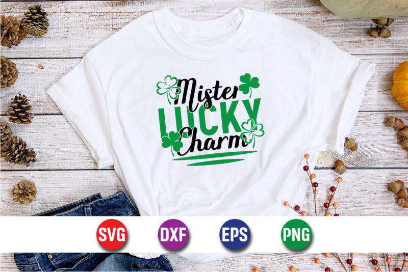 Mister Lucky Charm SVG T-shirt Design Print Template, t-shirt design,my 1st patrick s day t-shirt design, my 1st patrick s day svg cut file