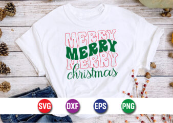 Merry Merry Merry Christmas, Merry Christmas SVG, Christmas Svg, Funny Christmas Quotes, Winter SVG, Santa SVG, Christmas T-shirt SVG