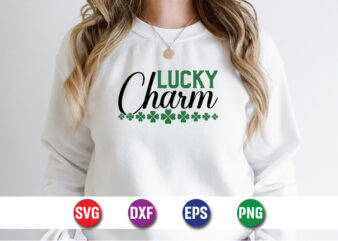 Lucky charm st. patrick's day svg t-shirt design print template