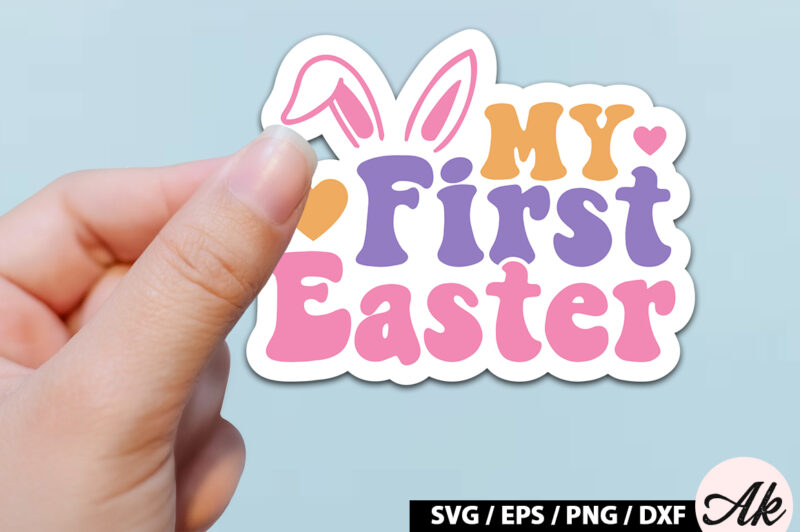 Retro Easter Sticker SVG Bundle