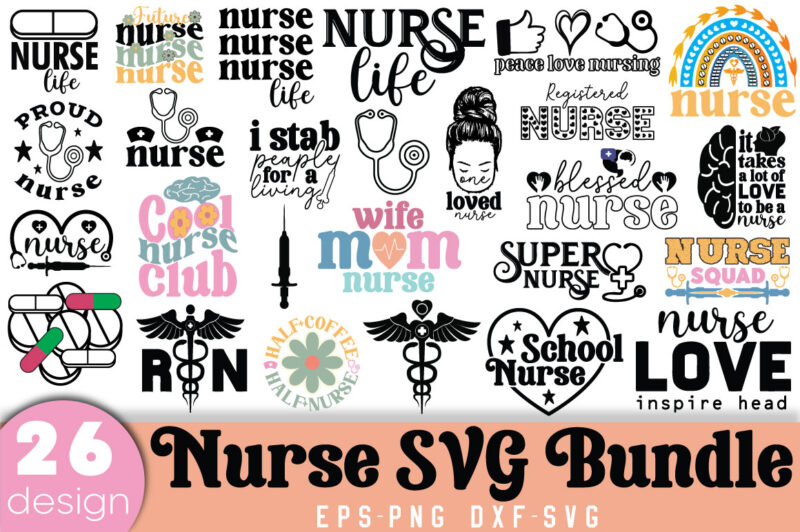 Nurse T-shirt Bundle Nurse SVG Bundle