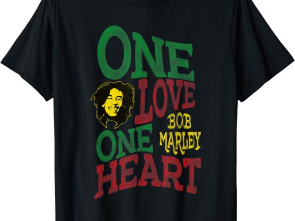 Official bob marley one love one heart t-shirt