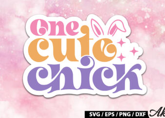 One cute chick Retro Sticker