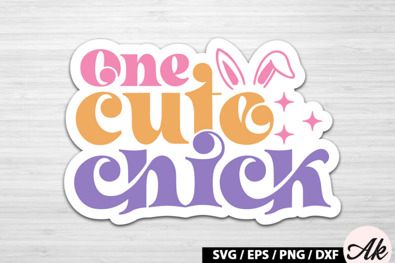 One cute chick Retro Sticker