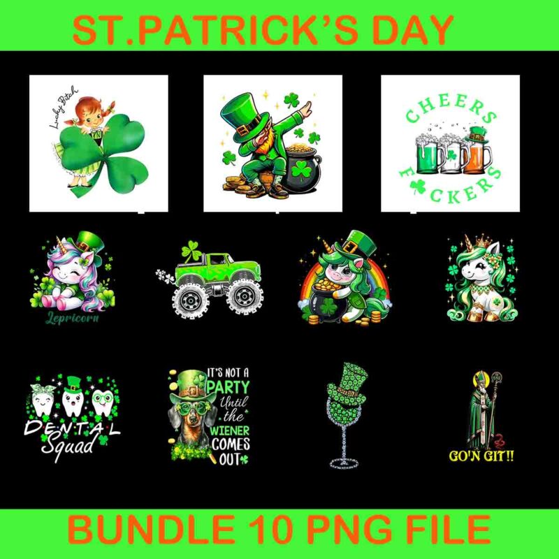 Bundle St Patrick’s Day Png, Patrick’s Day Bundle Png, Bundle Irish Png