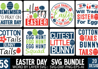 Easter Day Svg Bundle, Easter Sublimation Bundle, Easter Quotes Svg, Happy Easter Day Svg, Hello Spring Svg,Easter Day T-Shirt Bundle, Easte