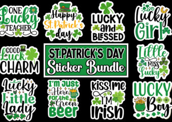 St.Patrick’s Day Sticker Bundle ,St. Patrick’s Day Stickers png Bundle, Lucky Sticker png, Kiss me I’m irish sticker, St. Patrick’s Day Stic