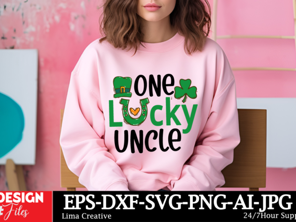 One lucky uncle t-shirt design, happy st. patrick’s day svg, st. patrick’s day svg, st patrick’s day quotes, irish svg, clover svg, shamrock