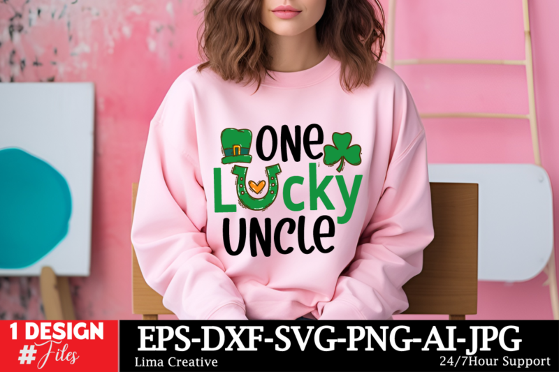 One Lucky Uncle T-shirt Design, Happy St. Patrick’s Day SVG, St. Patrick’s Day SVG, St Patrick’s Day Quotes, Irish SVG, Clover svg, Shamrock