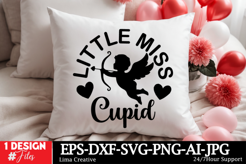 Little MIss Cupid T-shirt Design, Valentine Welcome Sign Bundle, Door Hanger SVG, Valentines Day Svg, Hearts, Love Png, Glowforge, Valentine
