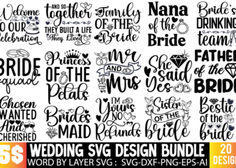 Wedding SVG Bundle, Wedding T-shirt DEsign BUndle, Wedding Sublimation Bundle ,T-shirt Design, Bridal svg bundle, Bachelorette shirt svg, We
