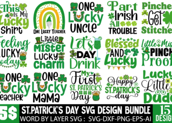 St.Patrick’s Day T-shirt Design Bundle , Happy St. Patrick’s Day SVG, St. Patrick’s Day SVG, St Patrick’s Day Quotes, Irish SVG, Clover svg,