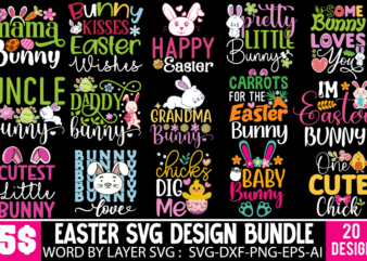EAster SVG BUndle, Easter T-shirt DEsign BUndle, EAster 20 DEsign BUndle, Hap[py Easter Day, Easter Day Sublimation Bundle