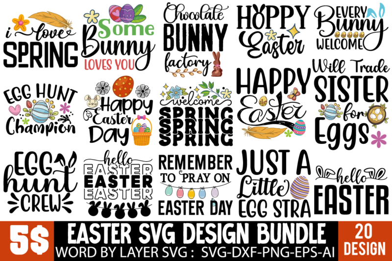 Easter T-shirt Design Bundle, Happy Easter SVG PNG, Easter Bunny Svg, Kids Easter Svg, Easter Shirt Svg, Easter Svg, Easter Teacher Svg, Bun