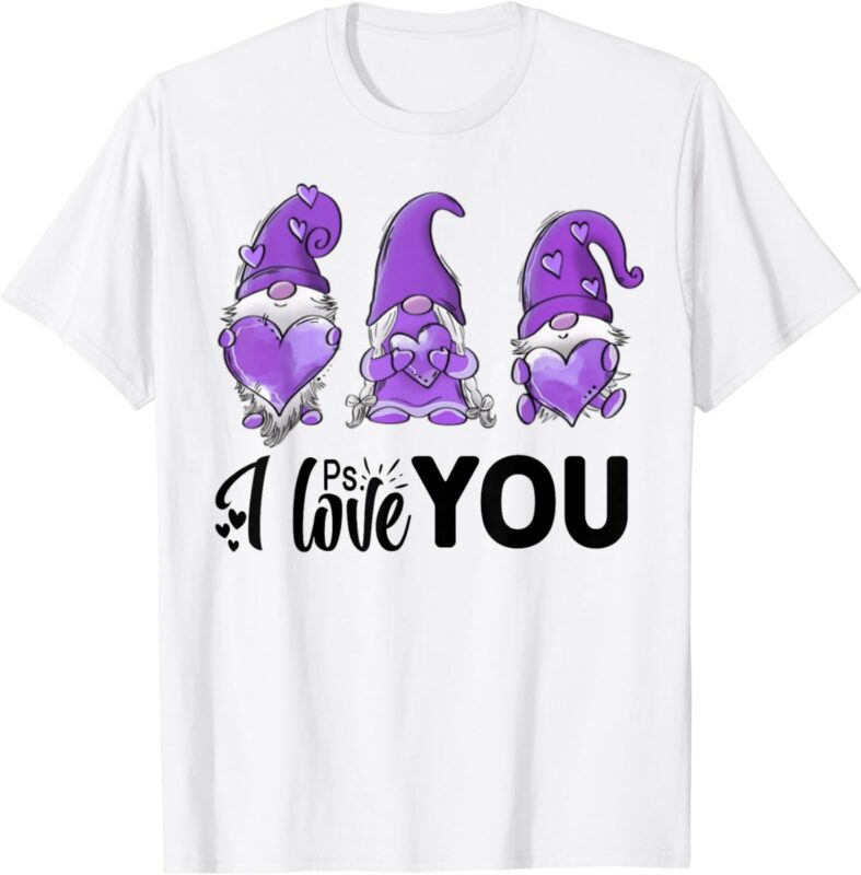 Ps I Love You Day Purple Gnomes 2024 T-Shirt