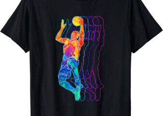 Retro Basketball Player Gift for Men Boys Kids T-Shirt