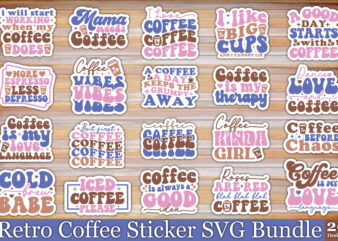 Retro Coffee Sticker SVG Bundle t shirt design online