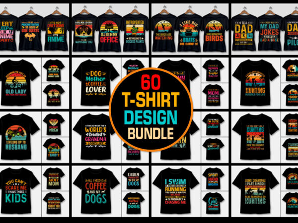 Retro vintage t-shirt design mega bundle