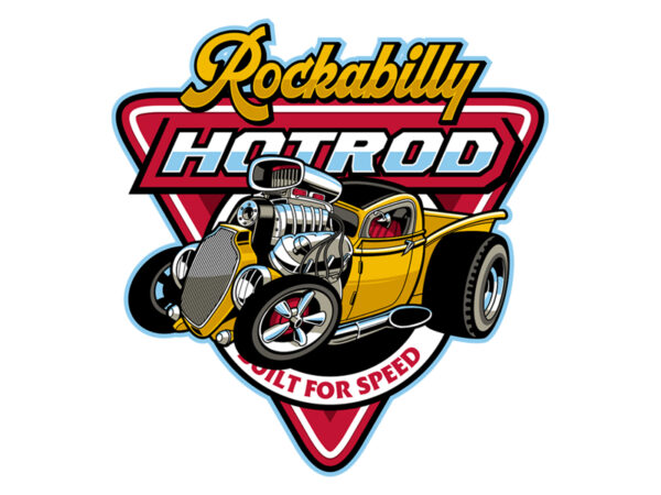 Rockabilly hotrod t shirt design online
