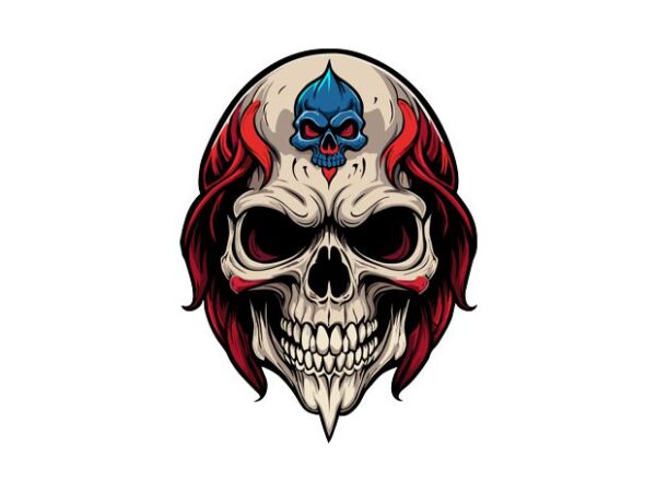 Skull red t shirt template vector
