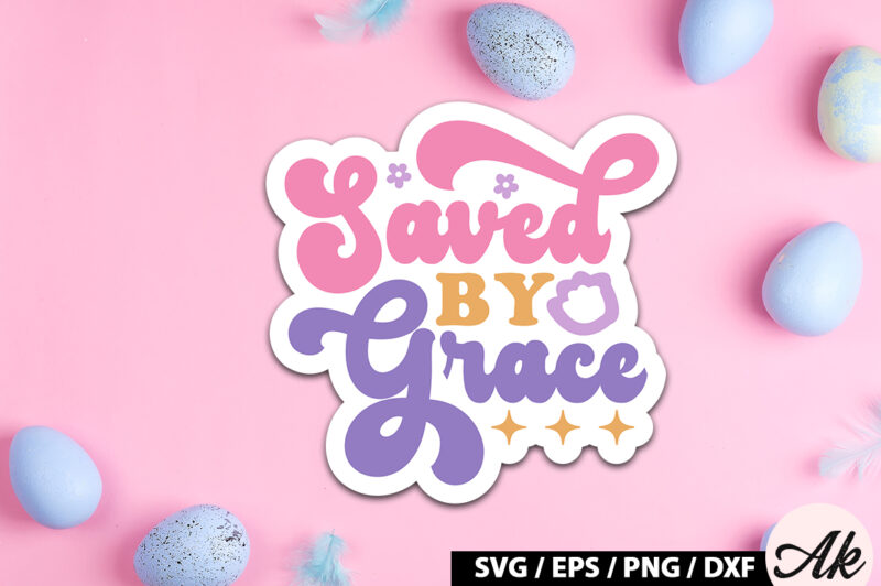 Retro Easter Sticker SVG Bundle