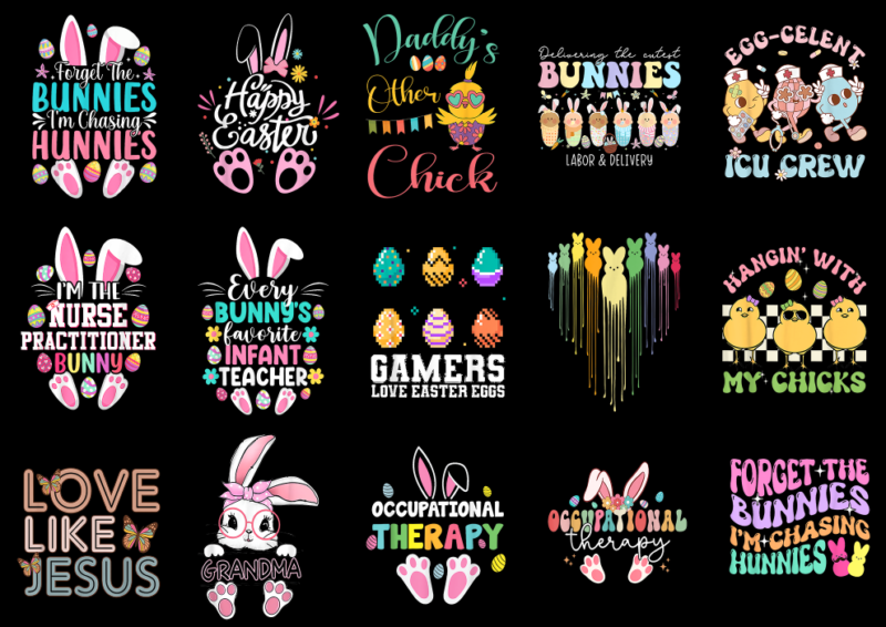 15 Easter Day Shirt Designs Bundle P1 CL, Easter Day T-shirt, Easter Day png file, Easter Day digital file, Easter Day gift, Easter Day down