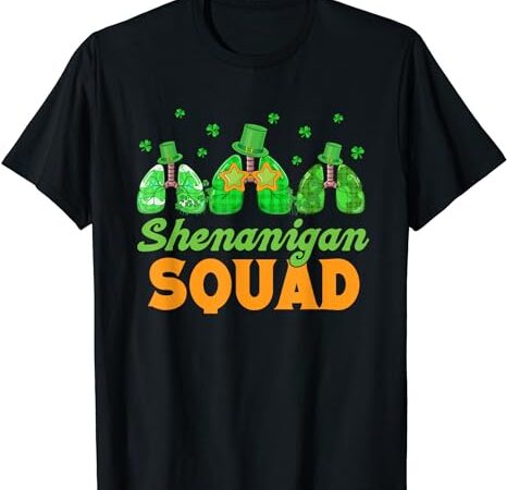Shenanigan squad lung respiratory therapy st. patricks day t-shirt