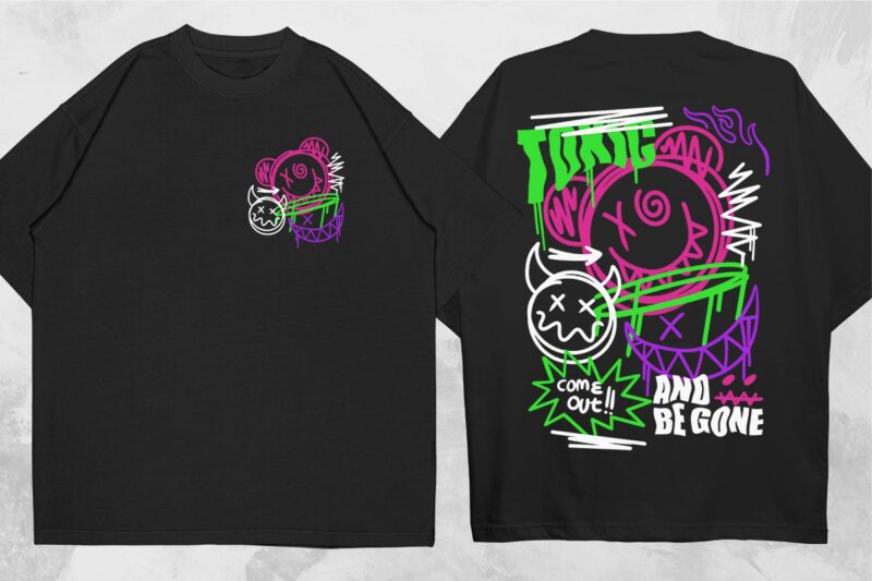 Most Trending Streetwear Mega Bundle, Graphic T shirt Vector, Y2k, Graffiti, Cyberpunk, Brutalism, Urban T-shirt Designs Commercial Use
