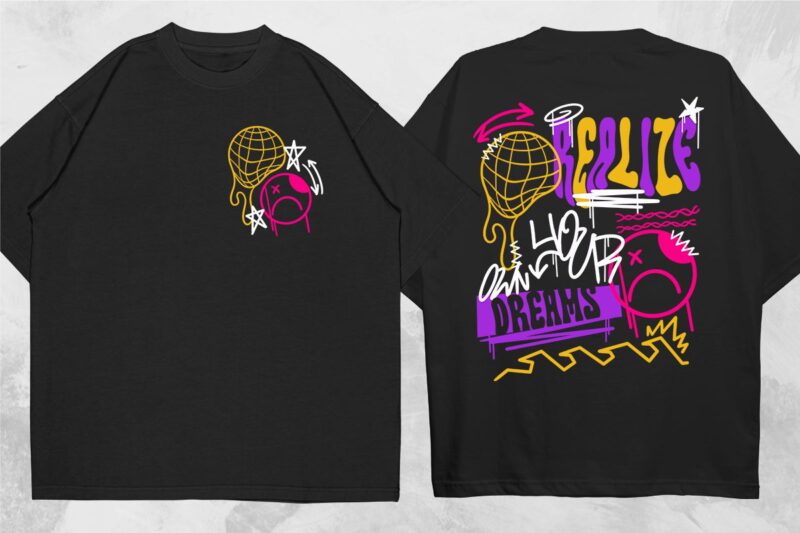 Most Trending Streetwear Mega Bundle, Graphic T shirt Vector, Y2k, Graffiti, Cyberpunk, Brutalism, Urban T-shirt Designs Commercial Use