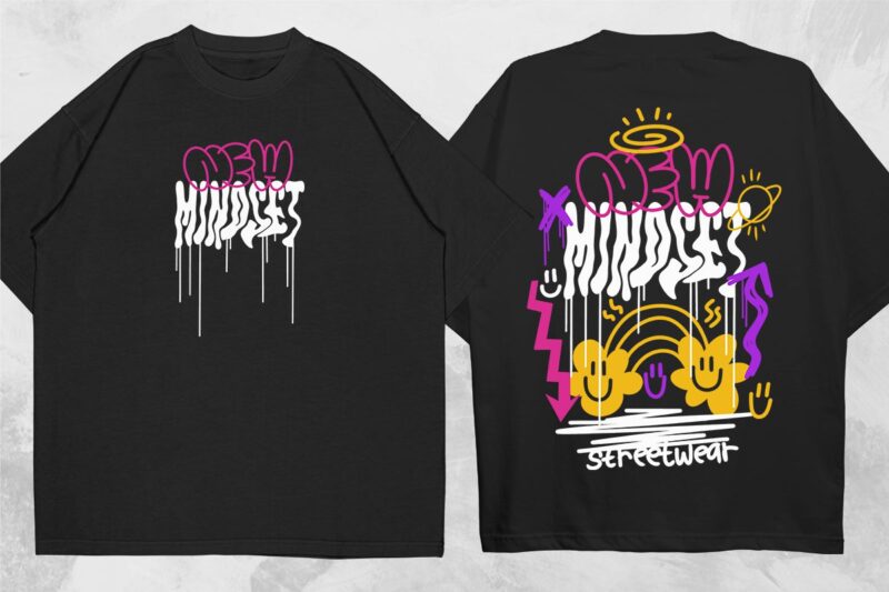 Most Trending Streetwear Mega Bundle, Graphic T shirt Vector, Y2k, Graffiti, Cyberpunk, Brutalism, Urban T-shirt Designs Commercial Use