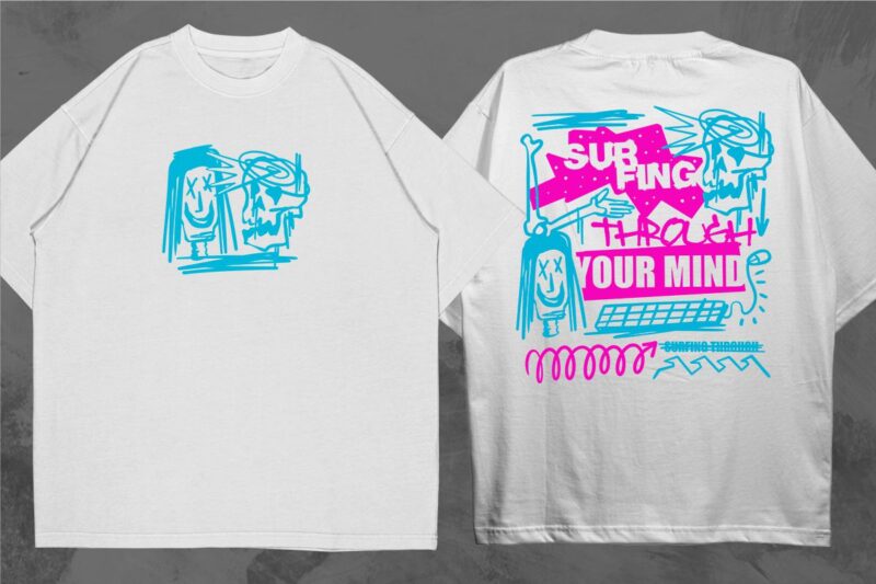 Most Trending Streetwear Mega Bundle, Graphic T shirt Vector, Y2k, Graffiti, Cyberpunk, Brutalism, Urban T-shirt Designs Commercial Use