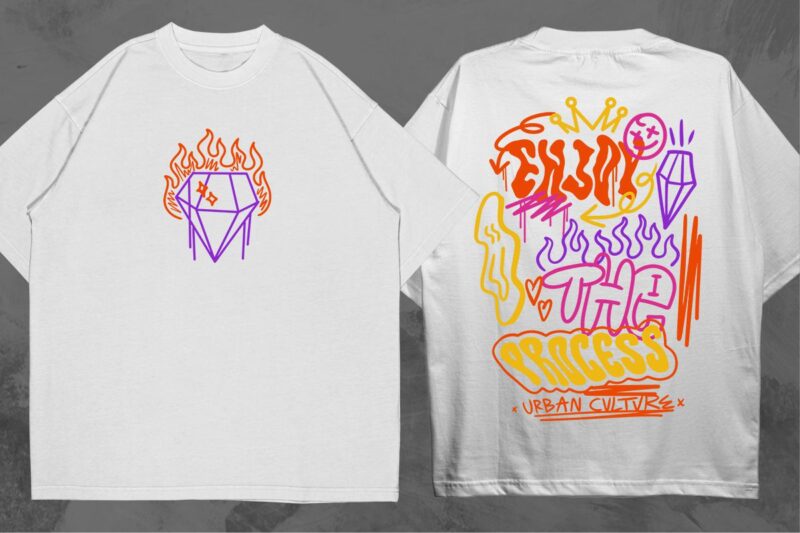 Most Trending Streetwear Mega Bundle, Graphic T shirt Vector, Y2k, Graffiti, Cyberpunk, Brutalism, Urban T-shirt Designs Commercial Use