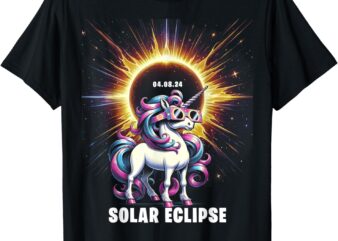 Solar Eclipse 2024 Shirt Total Eclipse April 8th 24 Unicorn T-Shirt