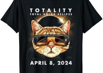 Solar Eclipse Shirt 2024 Cat Wearing Eclipse Glasses T-Shirt