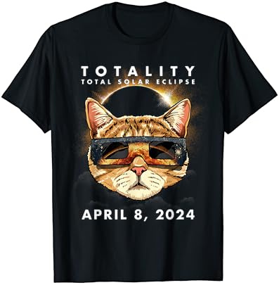Solar eclipse shirt 2024 cat wearing eclipse glasses t-shirt
