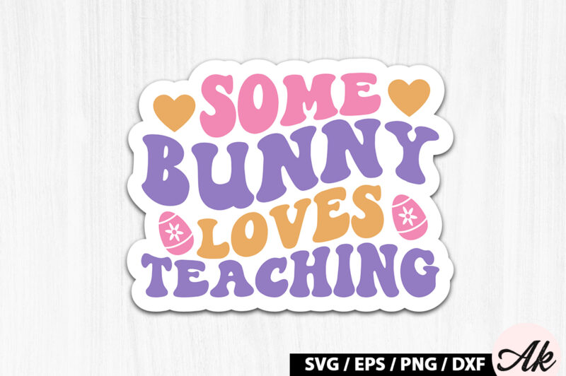Some bunny loves teaching Retro Sticker