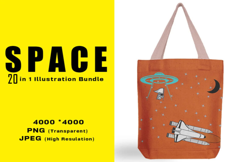 Space Illustration and Seamless Pattern Combo Bundle