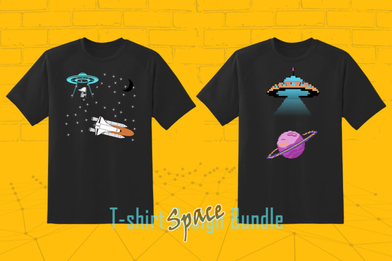 Space Illustration and Seamless Pattern Combo Bundle
