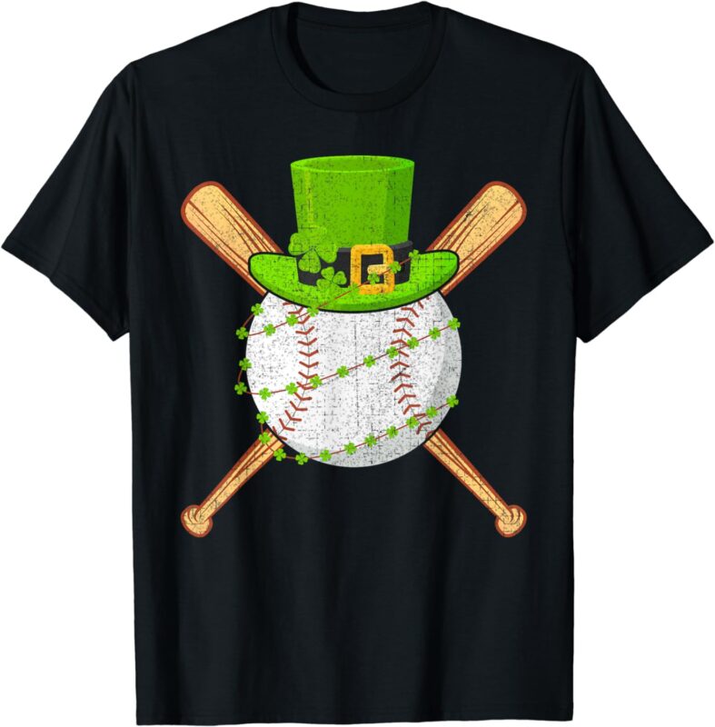 St Patricks Day Shamrock Baseball Saint Paddys Men Boys Kids T-Shirt
