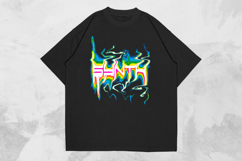 Inspirational Liquid Text Designs Bundle, Streetwear Acid Style T-shirt Design