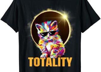 Total solar eclipse cat totality april 8 2024 novelty t-shirt