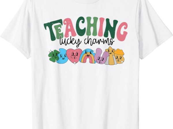 Teaching lucky charms outfit retro teacher st patricks day t-shirt