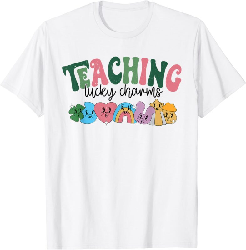 Teaching Lucky Charms Outfit Retro Teacher St Patricks Day T-Shirt