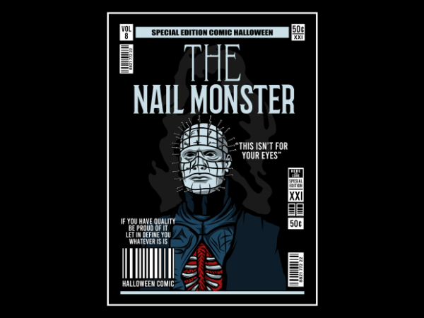 The nail monster vintage poster t shirt designs for sale